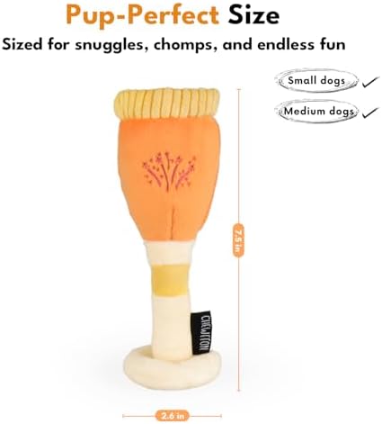 CHEWFFON Birthday Dog Toy, Champagne Glass Plush Squeaky Toy
