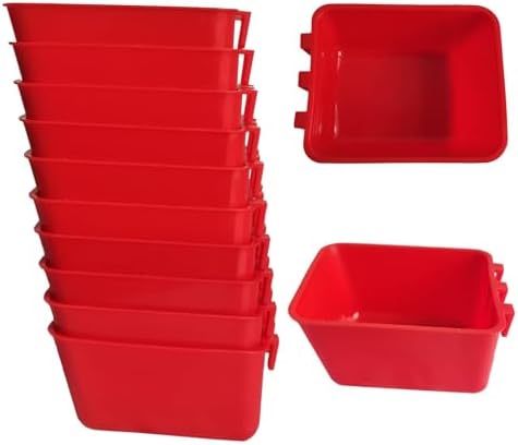 10 Pack Chicken Feeder Waterer Hanging 16 OZ Rabbit Water Cup Cage Bird Food Dishes Pigeon Feeding Watering Bowl with Hooks Bunny Poultry Coop Drinker Quail Seed Treats Dispenser
