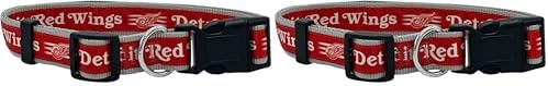 Pets First NHL Detroit RED Wings Collar for Dogs & Cats, Medium. - Adjustable, Cute & Stylish! The Ultimate Hockey Fan Collar! (Pack of 2)