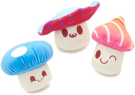 BarkBox Alice's Magic Mushrooms Dog Toy - for Extra Small to Small Dogs