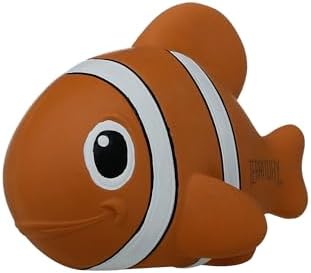 Sea Squeaker Natural Rubber Animal Dog Toy for Small Medium Large Dog Toy, Clown Fish