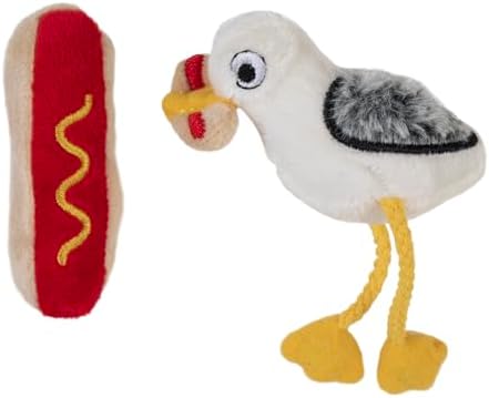 Mad Cat Hotdog Thief Bird Crinkle Cat Toy, Catnip and Silvervine, 2 Pack
