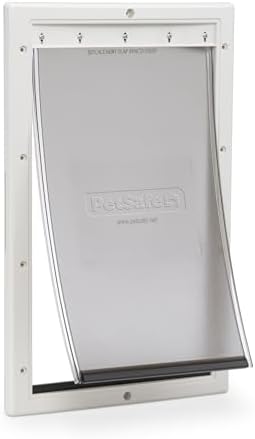 PetSafe Dog & Cat Plastic Door, Paintable, Up to 100 lb, Large | Interior & Exterior Install, Snap-on Closing Panel, Security Cover Included, DIY Installation