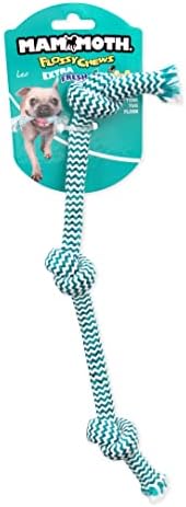 Mammoth Flossy Chews Extra Fresh Rope Tug – Premium Cotton-Poly Yarn with Floss Tug Toy for Dogs – Interactive Dog Rope Toy – Tug Dog Chew Toy for Small Dogs - Small, 15”