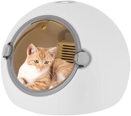 Pet Dryer Box, Dog Cat Blow Dryer, Puppy Grooming Hair Drying Machine, Automatic and Quiet Box with Smart Adjustable Temperature Control, with Soft Mat and Safe Door Lock, for Store, Home White