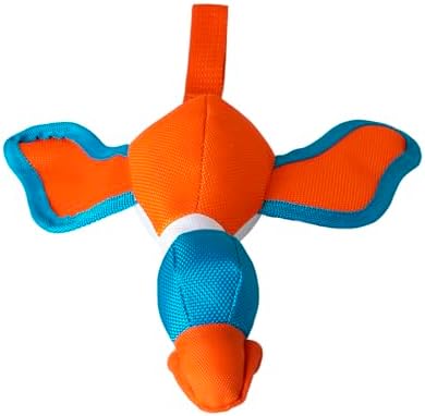Chuckit! Flying Duck Fetch Slingshot Dog Toy, Orange & Blue – Crinkle Fabric Duck for Outdoor Fetch, Small to Medium Dogs Up to 60 lb – High‑Flight Slingshot Design, Durable Construction – Pack of 1