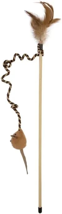 Pet Zone Bounce and Pounce Wand Cat Toy with Real Mouse Sound, Pack of 1