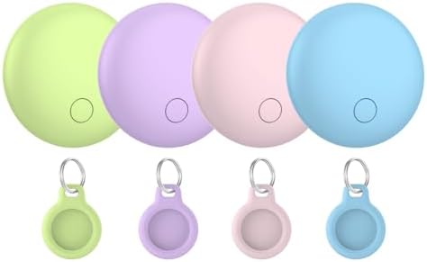 Air Tracker Tags 4-Pack, Item Finders Work for Apple Find My APP(iOS Only) Tracker Tags for Keys, Luggage, Backpack etc,Replaceable Battery Last 1 Year, Loud Beep, IP68 Waterproof with Holder