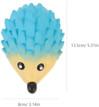 POPETPOP Bite-Resistant Hedgehog Squeaky Dog Toy for Small Puppies 5.31 Inch Latex Chew Toy for Teeth Cleaning and Interactive Play