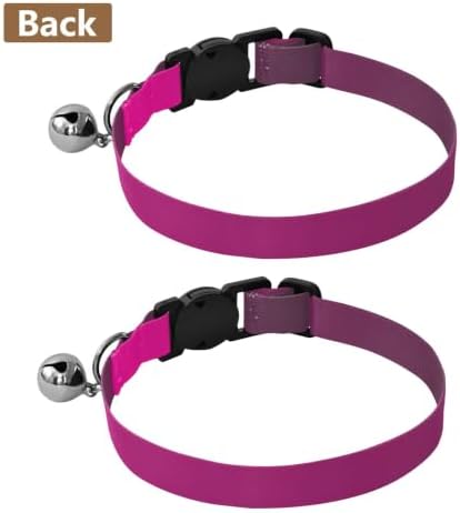Rose Red Gradient Adjustable Buckle Pet Collars 2 Pack Dog Collars for Small Dogs