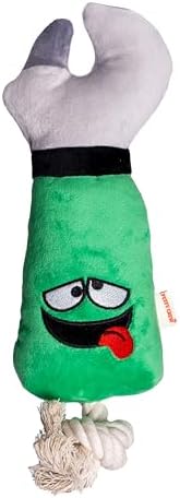 Squeaky Dog Plush Toy, Tools Bite_Stick Collection, 12", for Various Sized Dogs (Wrench, Large)