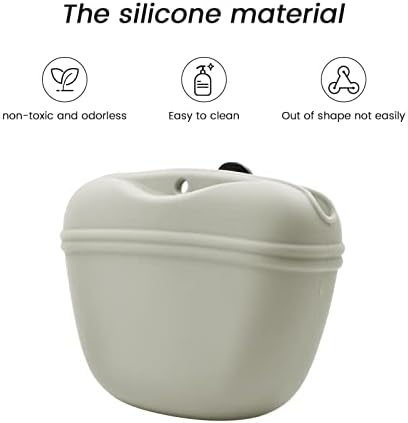 AUDWUD Silicone Dog Treat Pouch with Clicker Magnetic Closure Secure Clip
