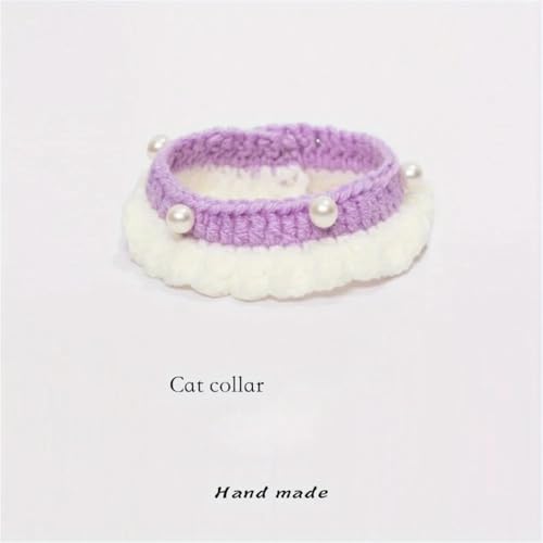Pet Collars Handmade Knitted Pet Scarf Collar Wool Crochet Bandana for Cat Kitten