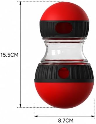 Interactive Dog Treat Dispenser, Pumpkin Shaped Slow Feeder Puzzle Toy for Small Medium Large Dogs, BPA Free ABS Dog Food Dispensing Toy for Indoor Outdoor Use, Red