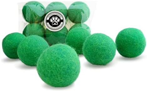 Felted Wool Cat Ball Toys, Green, 6PCS