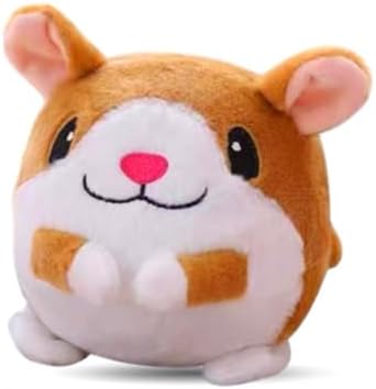 Interactive Dog Toys, 2025 New Active Moving Pet Plush Toy, Rechargeable Squeaky Dog Ball Toy with Talking Sound, Washable Cartoon Pig Plush Toy for Dogs Puppies (Hamster)