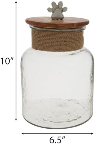 Hobby Lobby Paw Print Glass Treat Jar, Clear, 10" H x 6.5" W