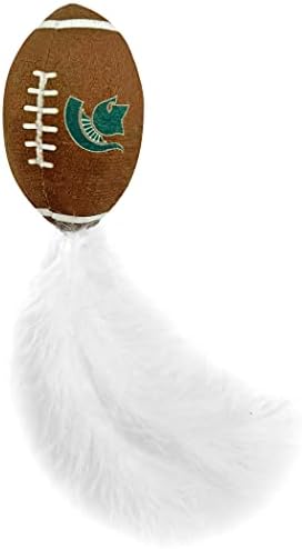 BEST PLUSH CAT TOY: NCAA MICHIGAN STATE SPARTANS Complete Set of 3 piece Cat Toys filled with Fresh Catnip. Includes: 1 Helmet Cat Toy, 1 Football Cat Toy with Feathers & 1 Beer Bottle. With Team LOGO