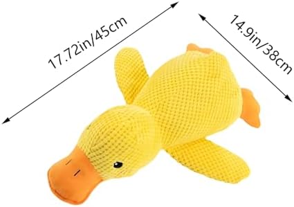 Calming Yellow Duck Dog Toys Squeaky Plush Duck Pillow Toy Relief for Pets