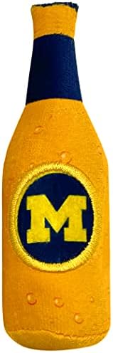 BEST PLUSH CAT TOY NCAA MICHIGAN WOLVERINES Complete Set of 3 piece Cat Toys filled with Fresh Catnip. Includes: 1 Helmet Cat Toy, 1 Football Cat Toy with Feathers & 1 Beer Bottle. Beautiful Team LOGO