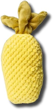 7" Squeaky Plush Toy for Puppies Small Dogs Self Etertainment Washable Soft Made [PET ONLY] (Pineapple)