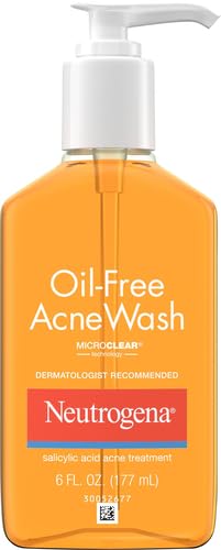 Neutrogena Oil-Free Acne Face Wash, Breakout Prone Skin Facial Cleanser with 2% Salicylic Acid Acne Treatment for Face, 6 fl. oz (Pack of 2)