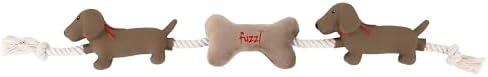 Fuzzl Sizzles Tugga Dachshund Rope Toy for Puppies and Small Medium Dogs