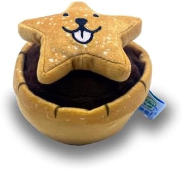 Christmas Mince Pie Nose-Work Dog Toy – Soft Plush Squeaky Treat-Hiding Toy with Crinkle Paper, Interactive Elastic Band, Durable for Small, Medium & Large Dogs