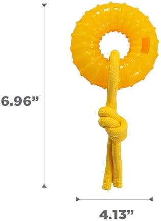 Outward Hound Gummiez Peach Ring 2-in-1 Dental Dog Chew Toy and Treat Stuffer Game, Peach Scent