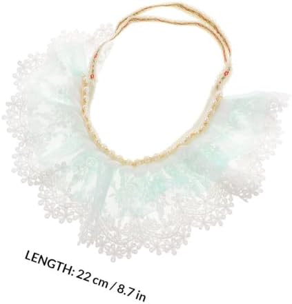 Pet Cat Lace Necklace with Pearls Adjustable Blue Neckwear