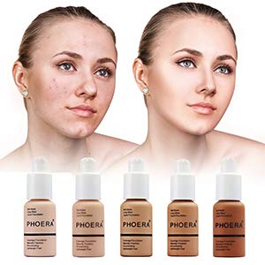 PHOERA Foundation, Flawless Soft Matte Liquid Foundation Makeup for Women.(105# Sand)