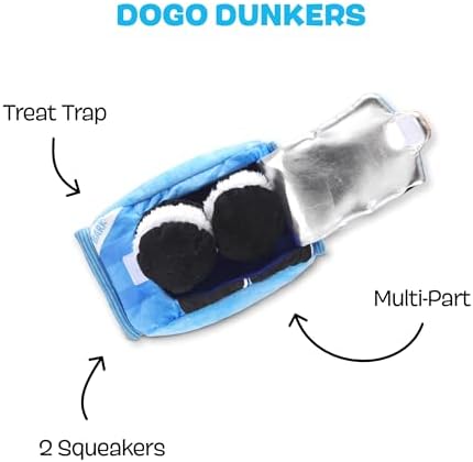 BarkBox Dogo Dunkers Plush Dog Toy - for Extra Small to Medium Dogs