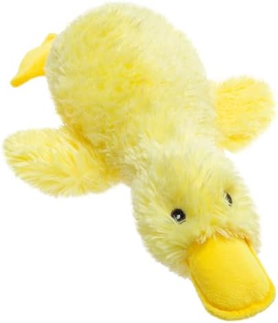 EXPAWLORER Plush Squeaky Duck Dog Toy - Dog Toys to Keep Them Busy, Soft Stuffed Animal, Best Birthday Gift Interactive Filled Chew Toys for Small Medium Dogs Puppy Biting Training Teething, Yellow