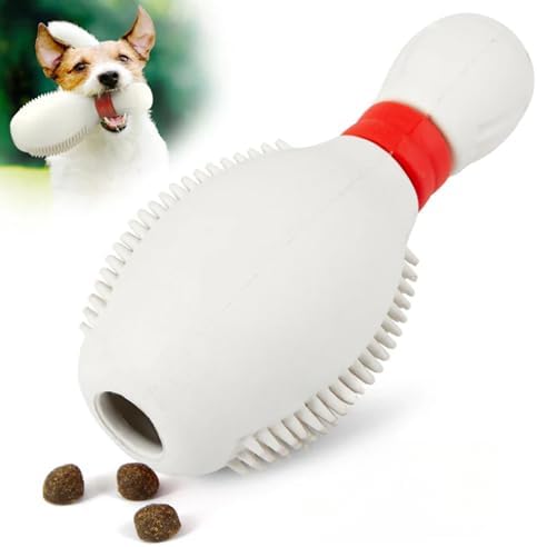 Jeffers Pet Natural Rubber Dog Chew Toy – Dental Bowling Pin, Medium – Treat Dispensing, Vanilla Scent, Durable, Non-Toxic, Dishwasher Safe, Interactive Fetch & Tug Toy - Perfect for Training