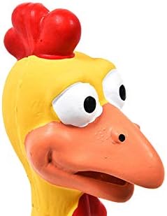 Tamu style Rubber Chicken Dog Toy, 11-Inch Yellow Screaming Squeaky Toy
