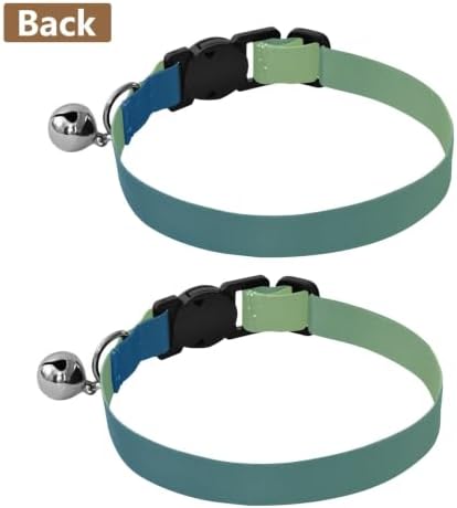 2 Pack Kitten Collar Blue Gradient Collar with Bell for Dog Puppy, Adjustable Length 10.6" to 17.1"