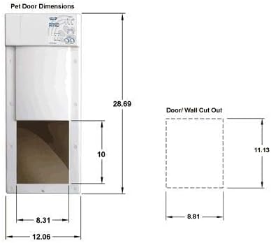 Automatic Pet Door by High Tech Pet, Medium Door Mount, Factory Refurbished, Certified, Full Warranty, Pet Operated, Auto Dead-Bolt Lock, Air-Tight, Quick, Quiet, Assembled in USA, US Customer Service