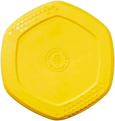 PROJECT HIVE ·PET COMPANY· Dog disc - Great for Fetch - Includes a Lick mat on Back - Floats in Water, Smooth Glide - Made in The USA (Unscented Yellow)