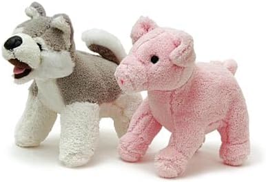 Jeffers Pet Animal Cuddlers Plush Squeaky Dog Toy, 8 inches - Pink Pig