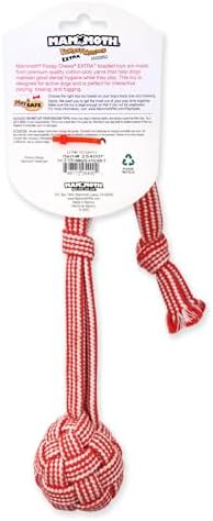 Mammoth Pet Products 43725400: Extra Flossy Webbing Ball w/Fling Handle Dog Toy, 16In
