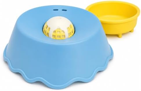 Dog Lick Bowl with Rolling Ball, 10 fl oz Liquid Treat Feeder, Blue