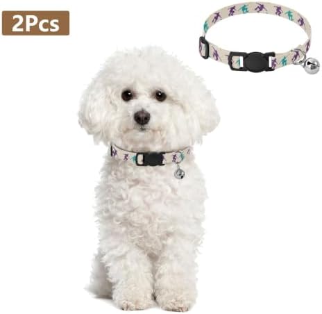 Colorful Skateboarders Beige Easy to Clean Puppy Collar 2 Pack Collar for Cats