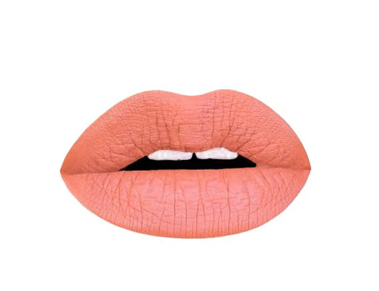 Aromi Peach Matte Liquid Lipstick | Peachy Nude Lip Color, Pink Caramel, Vegan, Cruelty-free, Long-Lasting, Handmade (Fuzzy Peach)