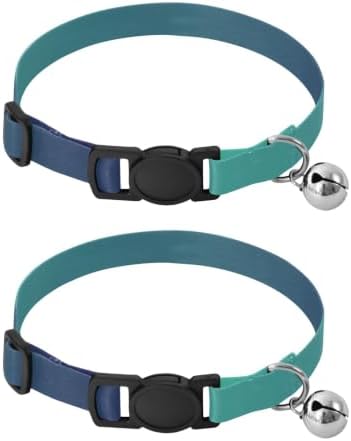 Blue Gradient Dog Collars for Small Dogs, 2 Pack Cat Collar with Bell