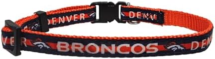 Pets First COLLAR for CATS - NFL DENVER BRONCOS CAT COLLAR. - Strong & Adjustable FOOTBALL Cat Collars with Metal Jingle Bell