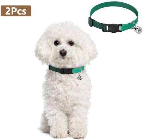 Green Black Gradient Kitten Collars 2 Pack Collars for Puppies Adjustable Length 10.6" to 17.1"