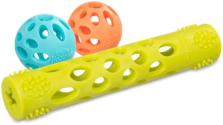 Messy Mutts Totally Pooched Huff n Puff Dog Toys, 3 Piece Set