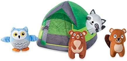 Fringe Studio Hide & Seek Burrow Plush Dog Toy Set, Happy Campers(289216), Multicolored