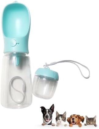Portable Dog Water Bottle Dispenser, 600ML Large Dog Travel Water Bottle Squeeze Pet for Walking On The Go, Dog Hiking Accessories for Outdoor Walking, Hiking, Travel (Blue, L)