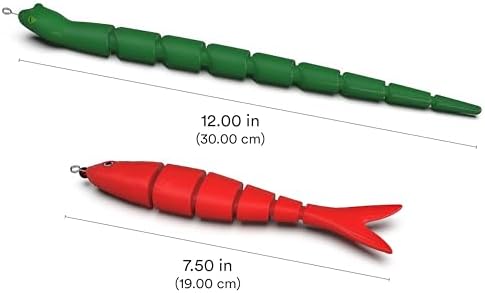 Playology Cat Toys | Interactive Toy Teaser Fish & Snake Cat Toys for Indoor Cats | Toy Made from Non Toxic Materials